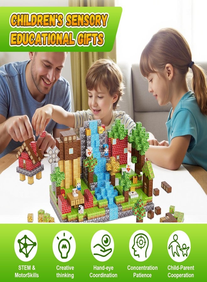 Fitrobust 200PCS Magnetic Building Blocks Set, Magnetic Tiles Kids Build Cubes STEM Game Toys, Build Forest World Set, Christmas Birthday Gifts for Boys & Girls Age 3 4 5 6 7 8 9 10, 0.8 in Size - Image 2